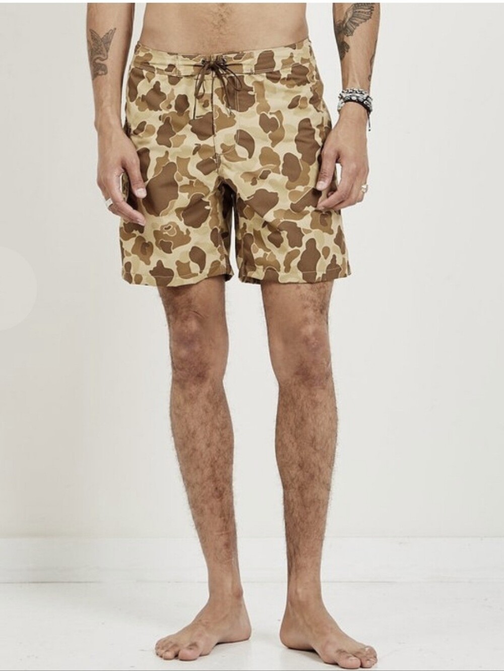FREENOTE CLOTH Cardon Boardshorts Brown Camo Men's 34 Beach Resortwear